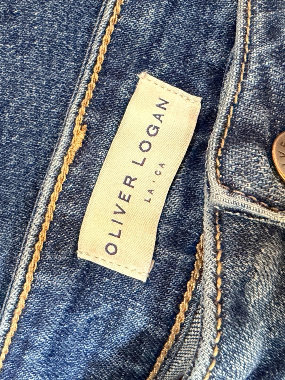 Oliver Logan Cropped Wide Leg Jeans Raw Hem Size 34 High Rise - Picture 2 of 7